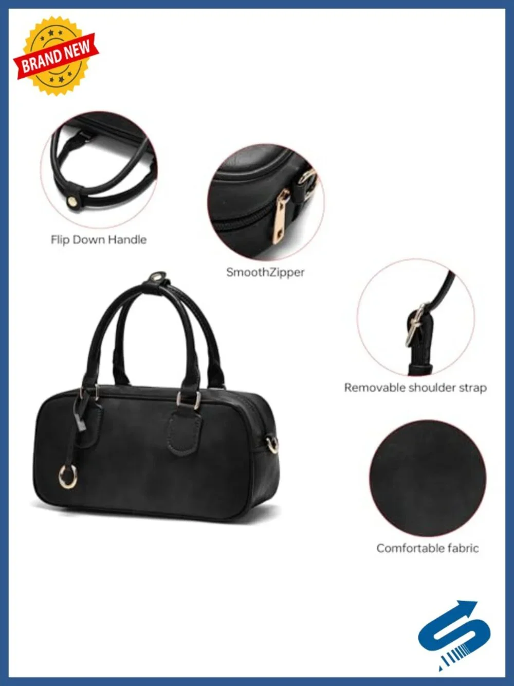 Women's Vegan Leather Satchel Handbag Top Handle Shoulder Purse Mini